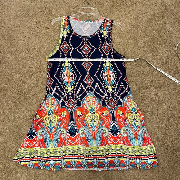 Colorful Patterned Summer Sleeveless Tank Dress ~ With Pockets! - Picture 5 of 6